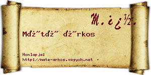 Máté Árkos névjegykártya